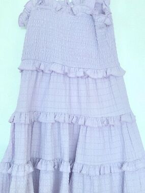 Girls' Lavender Ruffled Tiered Sundress